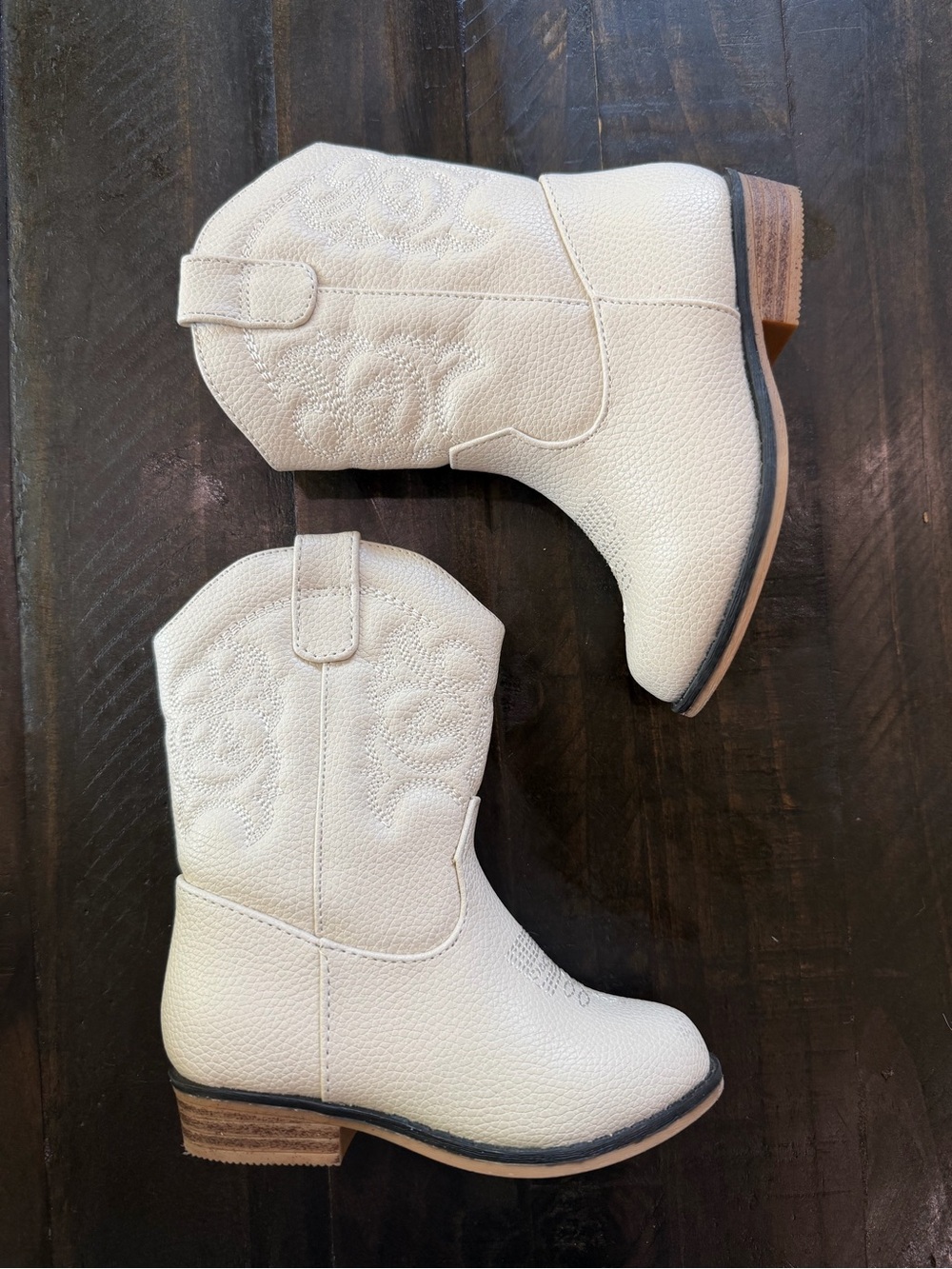 Cat & Jack Kids White Western Pull-On Boots